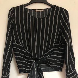 Black and white striped top